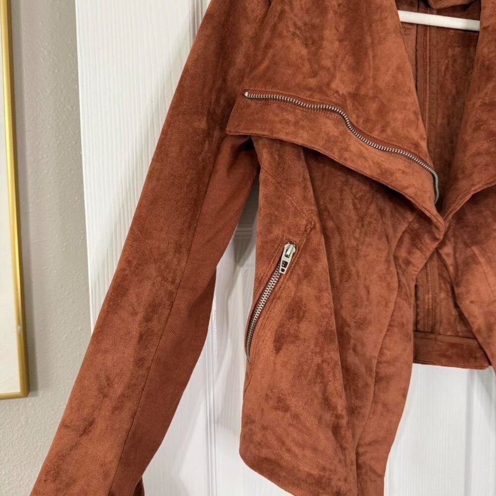 Blank Nyc Brown Faux Suede Moto Jacket - Picture 4 of 5
